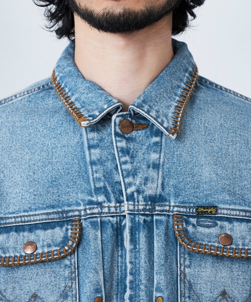 Lee(リー)の「Wrangler/ラングラー【US ORIGINAL】24MJZ デニムジャケット ブランケットステッチ(デニムジャケット・メンズ・ブルー・MEDIUM/SMALL/LARGE/X-LARGE)」の9枚目の写真
