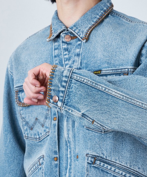 Lee(リー)の「Wrangler/ラングラー【US ORIGINAL】24MJZ デニムジャケット ブランケットステッチ(デニムジャケット・メンズ・ブルー・MEDIUM/SMALL/LARGE/X-LARGE)」の10枚目の写真