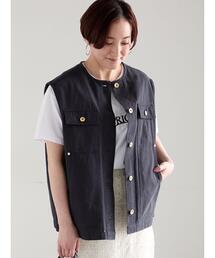 Te chichi | ノーカラーワークベスト(ベスト)