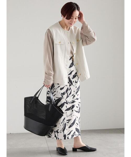 Te chichi（テチチ）の「ノーカラーワークベスト（ベスト・レディース・ネイビー/オフホワイト・F）」の3枚目の写真