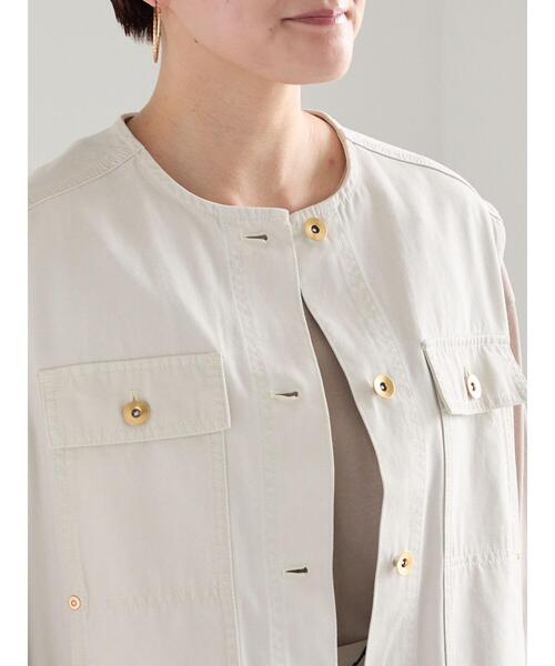 Te chichi（テチチ）の「ノーカラーワークベスト（ベスト・レディース・ネイビー/オフホワイト・F）」の7枚目の写真