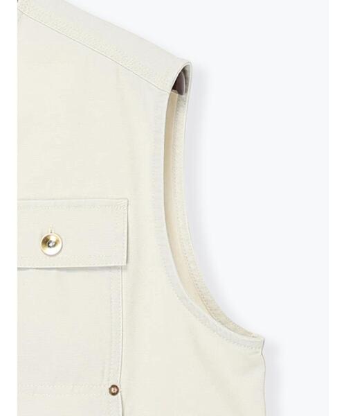 Te chichi（テチチ）の「ノーカラーワークベスト（ベスト・レディース・ネイビー/オフホワイト・F）」の14枚目の写真