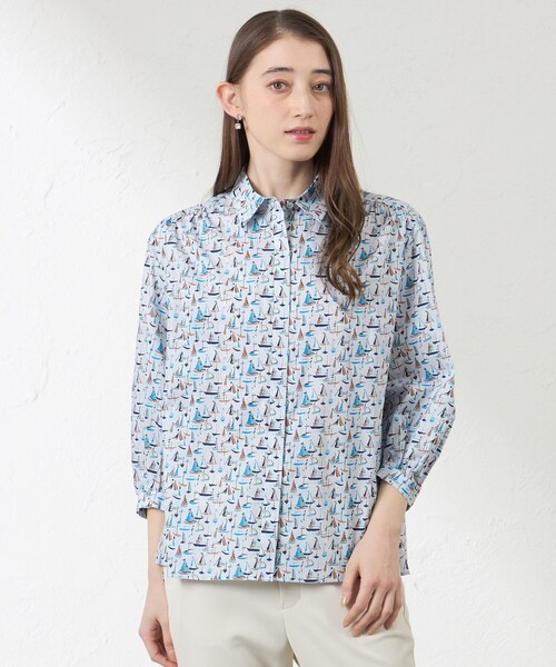 amaca(アマカ)の「【LIBERTY】Deben タナローンブラウス(シャツ/ブラウス・レディース・グレー系その他/オフホワイト・40/38)」の2枚目の写真