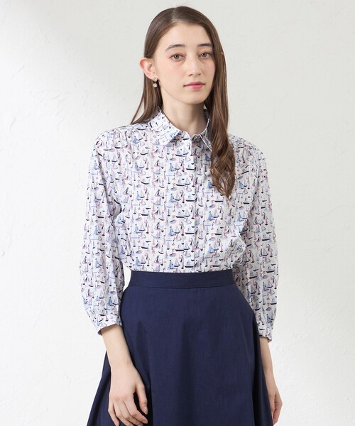 amaca(アマカ)の「【LIBERTY】Deben タナローンブラウス(シャツ/ブラウス・レディース・グレー系その他/オフホワイト・40/38)」の1枚目の写真