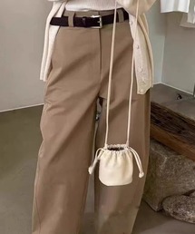 巾着 レザーライク マチ付き ショルダーバッグ cula1513