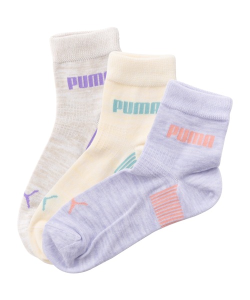PUMA(プーマ)の「PUMA プーマ ショートソックス 3足組 消臭 靴下 レディース(ソックス/靴下・レディース・パープル系その他/ピンク系その他・23-25cm)」の1枚目の写真