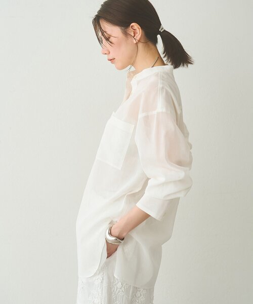 Whim Gazette(ウィムガゼット)の「オーガンジーシャツ(シャツ/ブラウス・レディース・イエロー/ベビーピンク/オフホワイト・FREE)」の7枚目の写真
