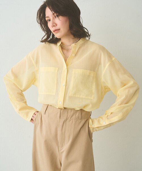 Whim Gazette(ウィムガゼット)の「オーガンジーシャツ(シャツ/ブラウス・レディース・イエロー/ベビーピンク/オフホワイト・FREE)」の21枚目の写真