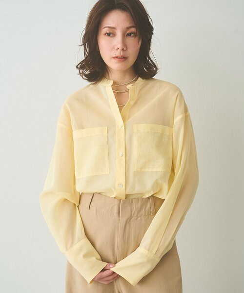 Whim Gazette(ウィムガゼット)の「オーガンジーシャツ(シャツ/ブラウス・レディース・イエロー/ベビーピンク/オフホワイト・FREE)」の17枚目の写真
