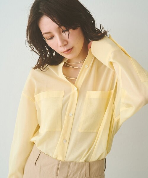 Whim Gazette(ウィムガゼット)の「オーガンジーシャツ(シャツ/ブラウス・レディース・イエロー/ベビーピンク/オフホワイト・FREE)」の22枚目の写真