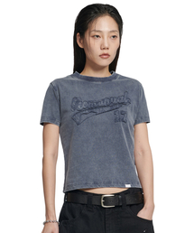 APPLIQUE T-SHIRT (WOMAN) - WASHED NAVY