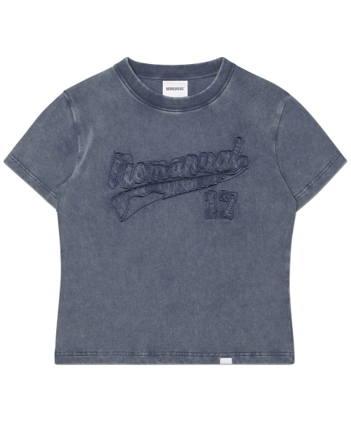 NOMANUAL(NOMANUAL)の「APPLIQUE T-SHIRT (WOMAN) - WASHED NAVY(Tシャツ/カットソー・レディース・その他・LARGE/MEDIUM/SMALL)」の5枚目の写真