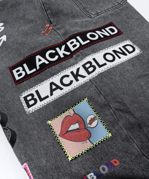 BLACK BLOND（ブラック ブロンド）の「ビビディポップクラッシュマルチパッチデニムパンツ（ヴィンテージブラック）（デニムパンツ・レディース・その他・SMALL/MEDIUM/LARGE/X-LARGE/XX-LARGE）」の6枚目の写真