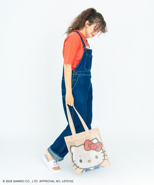 ACCOMMODE（アコモデ）の「サンリオキャラクターズ/カラップ フェイスアップメッシュトートバッグ（トートバッグ・レディース・ベージュ/パープル/ブラック/ブルー/グリーン/ブラウン・FREE）」の16枚目の写真