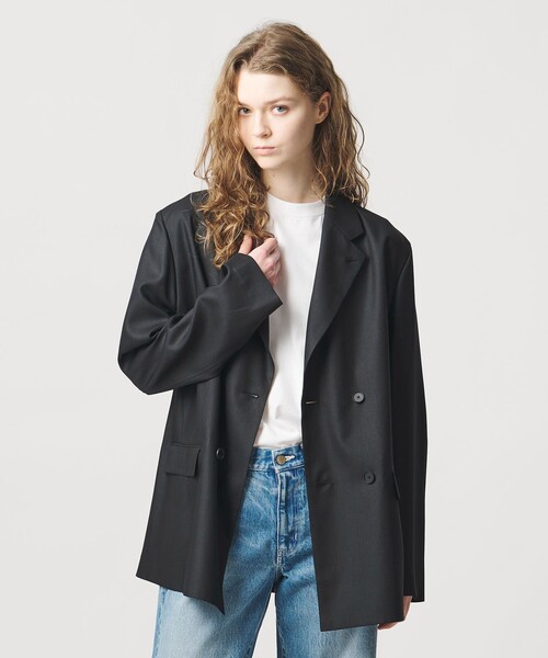 LOEFF（ロエフ）の「＜LOEFF＞ポリエステルボイル ジャケット（テーラードジャケット・レディース・ネイビー/ブラック・0/1）」の3枚目の写真