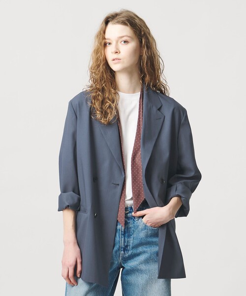 LOEFF（ロエフ）の「＜LOEFF＞ポリエステルボイル ジャケット（テーラードジャケット・レディース・ネイビー/ブラック・0/1）」の5枚目の写真