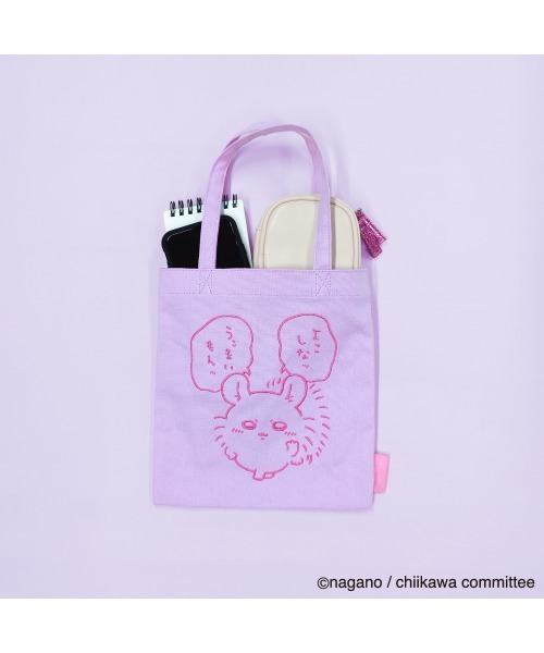 FUNALIVE(ファンアライブ)の「刺繍ミニトート(トートバッグ・レディース・ブルー/オレンジ/パープル/イエロー/アイボリー/ライトピンク/カーキ/ブラウン/ピンク・FREE)」の5枚目の写真