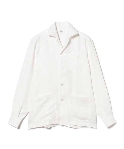 BEAMS F（ビームスエフ）の「【別注】Maria Santangelo / MARCELLO リネン シャツ ジャケット（その他アウター・メンズ・ネイビー/ホワイト・LARGE/SMALL/MEDIUM）」の11枚目の写真