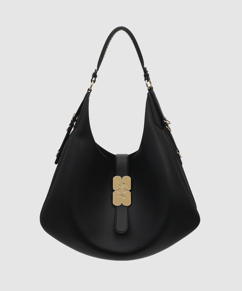 GANNI(ガニー)の「Kat Large Gold(ハンドバッグ・レディース・ブラック・ONE SIZE)」の1枚目の写真