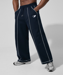 DRIX（ドリックス）の「オーバーロックステッチスウェットワイドパンツ_ネイビー（スウェットパンツ）」