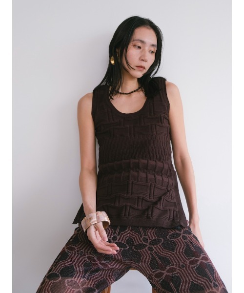 Ruh Dhan(ルーダン)の「2way Vital Layers Tank(タンクトップ・レディース・ブラウン/ブルー/アイボリー/ボルドー・FREE)」の6枚目の写真