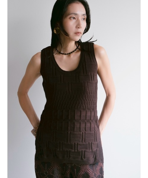 Ruh Dhan(ルーダン)の「2way Vital Layers Tank(タンクトップ・レディース・ブラウン/ブルー/アイボリー/ボルドー・FREE)」の7枚目の写真
