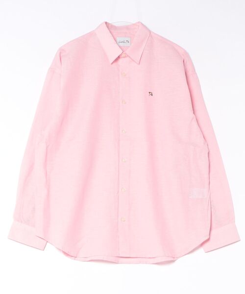 Arnold Palmer(アーノルドパーマー)の「ハイブリッドリネン オーバー シェア シャツ(シャツ/ブラウス・レディース・ライトグリーン/ライトベージュ/ライトピンク/サックスブルー/ネイビー・XS/S/M/L/LL)」の1枚目の写真