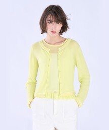 To b. by agnes b. | シアー リブ 長袖 ニット カーディガン(カーディガン/ボレロ)