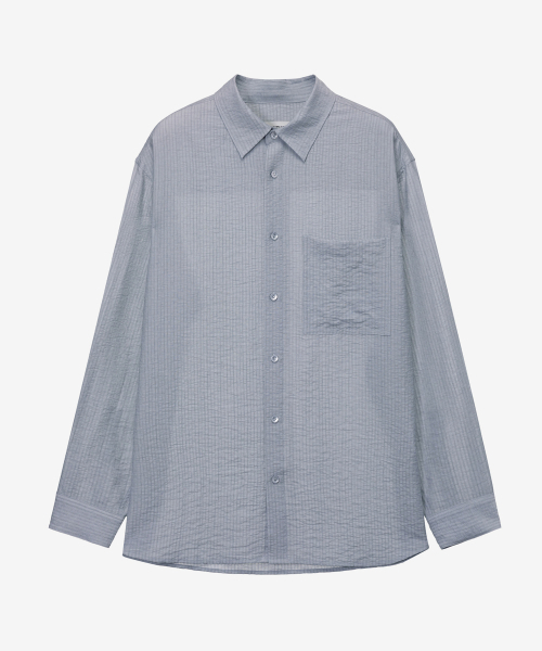 MINDBRIDGE（マインドブリッジ）の「[COUTURE]クリンクルストライプオーバーサイズシャツ - 2カラー（シャツ/ブラウス・メンズ・ブラック/ライトグレー・95/100/105/110）」の17枚目の写真