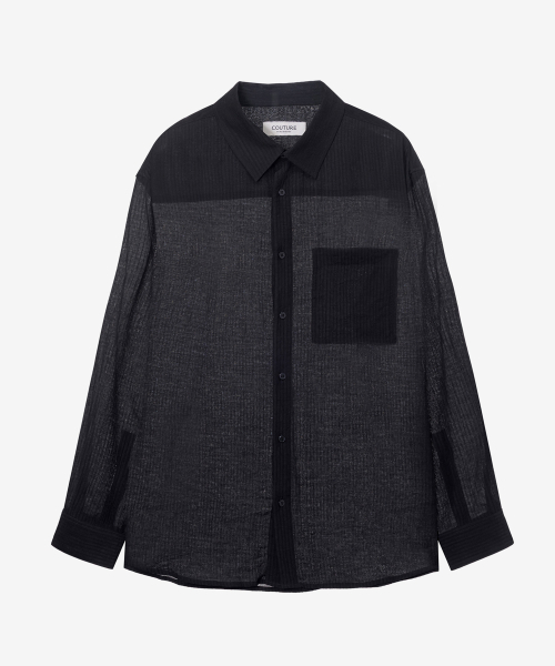 MINDBRIDGE（マインドブリッジ）の「[COUTURE]クリンクルストライプオーバーサイズシャツ - 2カラー（シャツ/ブラウス・メンズ・ブラック/ライトグレー・95/100/105/110）」の19枚目の写真