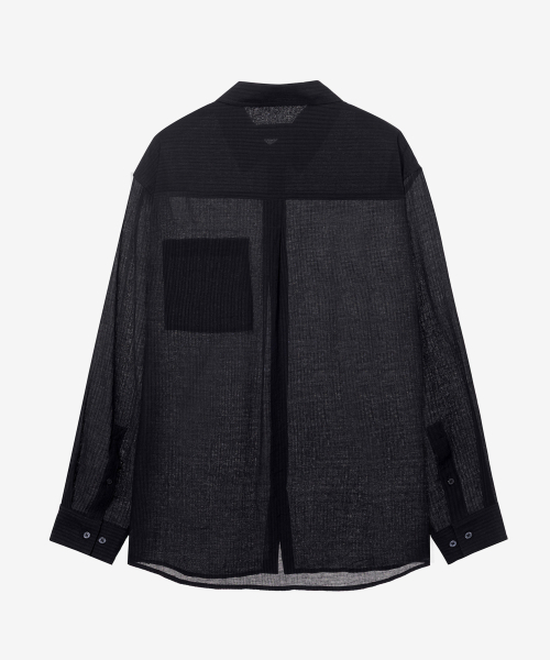 MINDBRIDGE（マインドブリッジ）の「[COUTURE]クリンクルストライプオーバーサイズシャツ - 2カラー（シャツ/ブラウス・メンズ・ブラック/ライトグレー・95/100/105/110）」の20枚目の写真