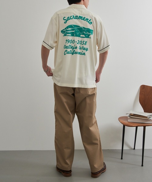 HOUSTON(ヒューストン)の「【HOUSTON】BOWLING SHIRT(SACRAMENTO) 41318(シャツ/ブラウス・メンズ・オフホワイト/ブラック・M/L)」の9枚目の写真