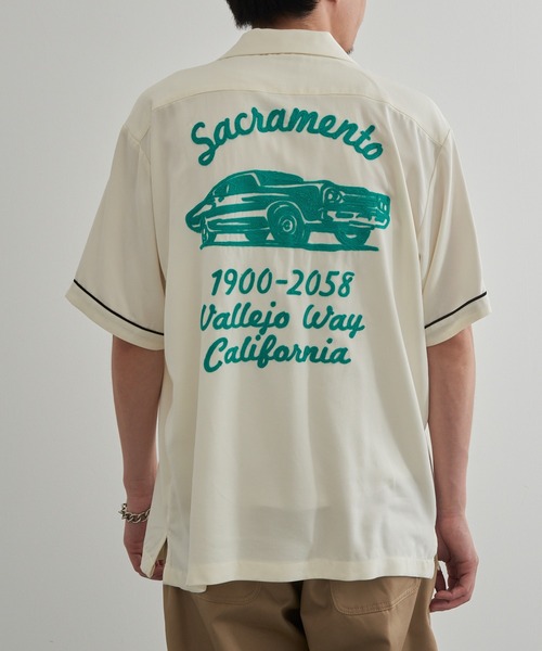 HOUSTON(ヒューストン)の「【HOUSTON】BOWLING SHIRT(SACRAMENTO) 41318(シャツ/ブラウス・メンズ・オフホワイト/ブラック・M/L)」の3枚目の写真
