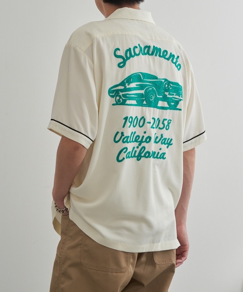 HOUSTON(ヒューストン)の「【HOUSTON】BOWLING SHIRT(SACRAMENTO) 41318(シャツ/ブラウス・メンズ・オフホワイト/ブラック・M/L)」の4枚目の写真
