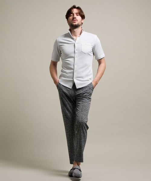 HIDEAWAYS NICOLE(ハイダウェイニコル)の「【HIDEAWAYS BLACK】サッカーチェックショートレギュラーカラー半袖シャツ(シャツ/ブラウス・メンズ・ライトグレー/その他2/その他4・M/XL/L/XXL)」の5枚目の写真