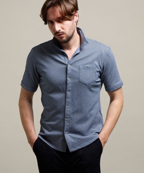 HIDEAWAYS NICOLE(ハイダウェイニコル)の「【HIDEAWAYS BLACK】サッカーチェックショートレギュラーカラー半袖シャツ(シャツ/ブラウス・メンズ・ライトグレー/その他2/その他4・M/XL/L/XXL)」の8枚目の写真