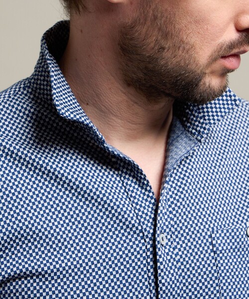 HIDEAWAYS NICOLE(ハイダウェイニコル)の「【HIDEAWAYS BLACK】サッカーチェックショートレギュラーカラー半袖シャツ(シャツ/ブラウス・メンズ・ライトグレー/その他2/その他4・M/XL/L/XXL)」の4枚目の写真