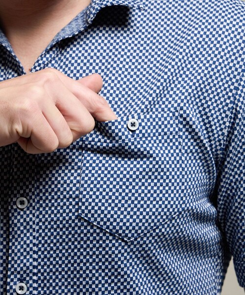 HIDEAWAYS NICOLE(ハイダウェイニコル)の「【HIDEAWAYS BLACK】サッカーチェックショートレギュラーカラー半袖シャツ(シャツ/ブラウス・メンズ・ライトグレー/その他2/その他4・M/XL/L/XXL)」の14枚目の写真