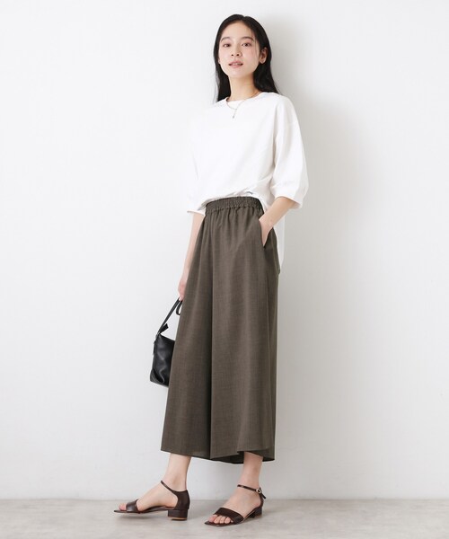 Dessin（デッサン）の「【UVカット/接触冷感】フレアワイドパンツ（その他パンツ・レディース・ブラック/ブラウン系その他/ライトベージュ・02/01/03）」の21枚目の写真