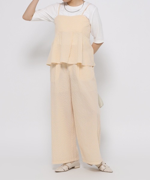 GLOBAL WORK(グローバルワーク)の「cossyさんプロデュース/サッカーSET UPパンツ/EiiS/314276(その他パンツ・レディース・ライトベージュ・SMALL/X-SMALL)」の3枚目の写真