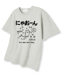 TI.GLAKE（ティーグレイク）の「ネコモード オーバーサイズ 半袖Tシャツ オートミール（Tシャツ/カットソー）」