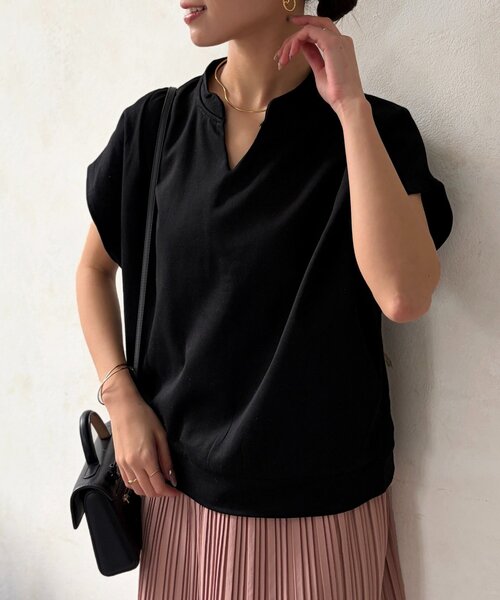 Chez toi（シェトワ）の「スキッパーポンチプルオーバー（Tシャツ/カットソー・レディース・ブラック/ベージュ/ホワイト・FREE）」の3枚目の写真