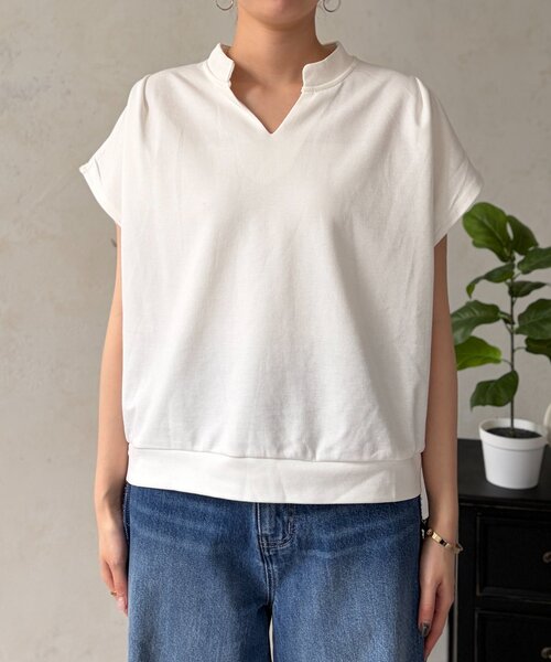 Chez toi（シェトワ）の「スキッパーポンチプルオーバー（Tシャツ/カットソー・レディース・ブラック/ベージュ/ホワイト・FREE）」の12枚目の写真