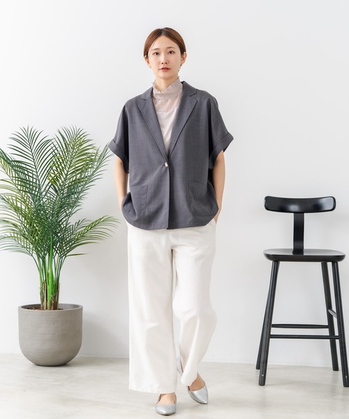 fort point(フォーポイント)の「【C-FORTPOINT/フォートポイント】【1枚で華やか レースインナー】ハイネックレース切替タンクトップ インナー チラ見せ 重ね着 立ち襟 華やか 上品 きれいめ(タンクトップ・レディース・ライトグレー/ブラック/ピンク/グリーン/アイボリー・FREE)」の20枚目の写真