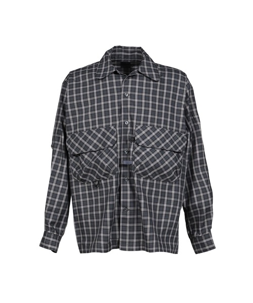 DAIWA PIER39（ダイワピア39）の「TECH SPORTS OPEN COLLAR SHIRT L/S GREN PLAID（シャツ/ブラウス・メンズ・ブラウン/チャコールグレー/ライトグレー・LARGE/X-LARGE/MEDIUM）」の2枚目の写真