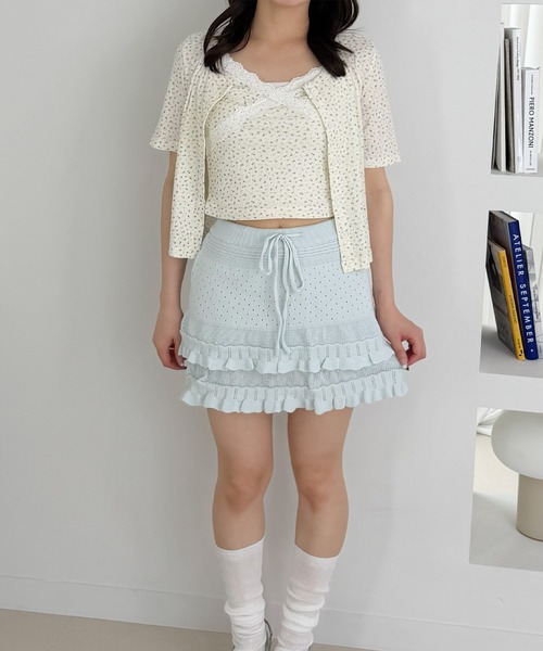 frunco(フランコ)の「小花柄キャミ×カーディガンSET(カーディガン/ボレロ・レディース・ピンク/ブルー/ホワイト・FREE)」の22枚目の写真