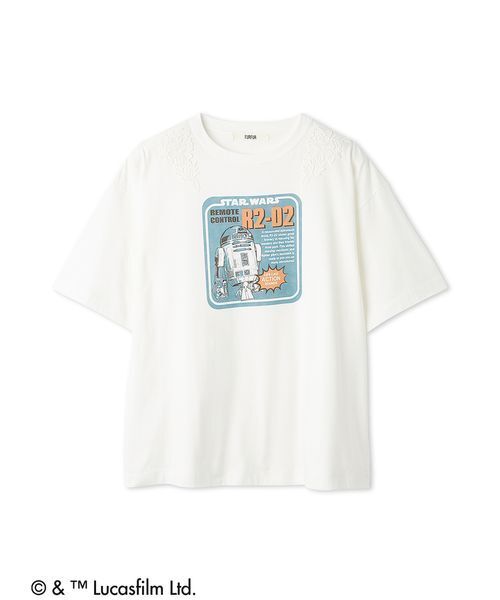 FURFUR(ファーファー)の「【STAR WARS(TM)】グラフィックプリントレースTシャツ(Tシャツ/カットソー・レディース・ブラック/サックスブルー/ホワイト/ベージュ・F)」の1枚目の写真