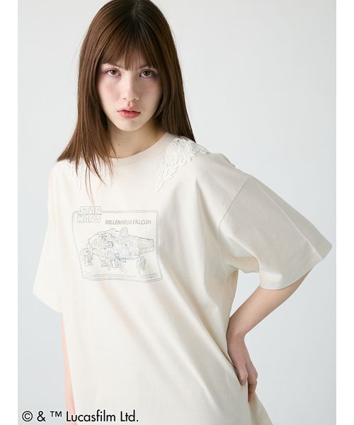 FURFUR(ファーファー)の「【STAR WARS(TM)】グラフィックプリントレースTシャツ(Tシャツ/カットソー・レディース・ブラック/サックスブルー/ホワイト/ベージュ・F)」の9枚目の写真