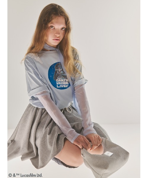 FURFUR(ファーファー)の「【STAR WARS(TM)】グラフィックプリントレースTシャツ(Tシャツ/カットソー・レディース・ブラック/サックスブルー/ホワイト/ベージュ・F)」の20枚目の写真