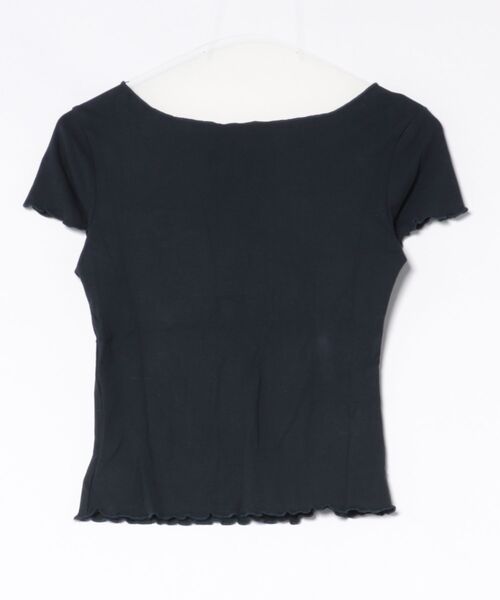 aremoi(アレモイ)の「フロントリボン メローデザイントップス(Tシャツ/カットソー・レディース・グレー/ネイビー・SMALL/MEDIUM/LARGE)」の3枚目の写真
